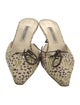 Manolo Blahnik Canvas Animal Print Mules