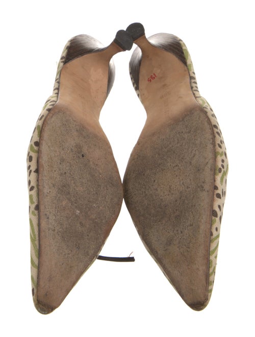 Manolo Blahnik Canvas Animal Print Mules