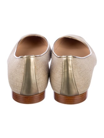 Manolo Blahnik Canvas Colorblock Pattern Ballet Flats