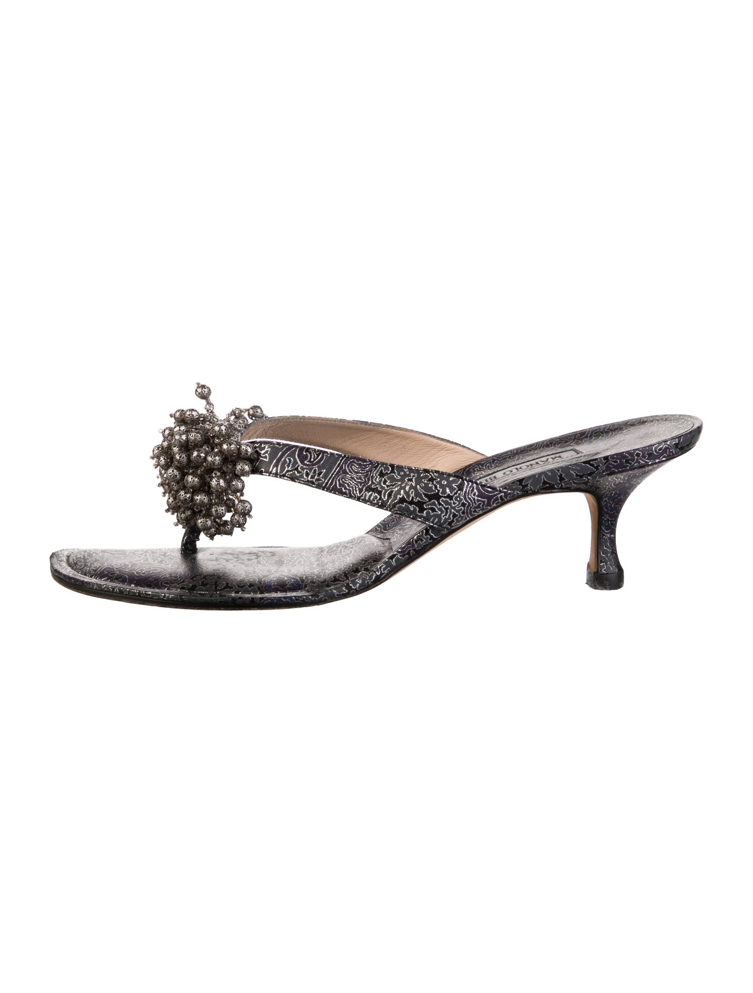 Manolo Blahnik Beaded Accents Slides