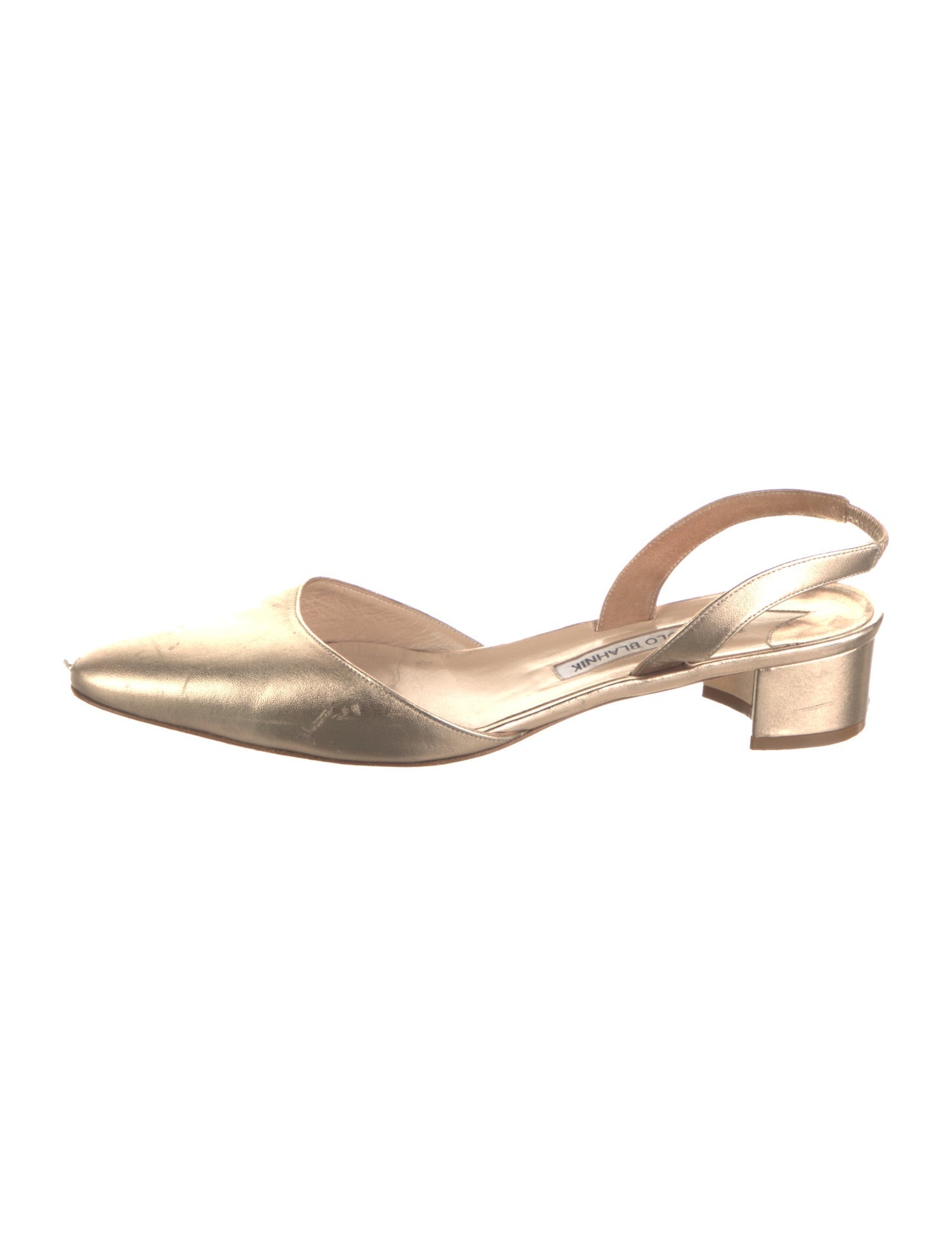 Manolo Blahnik Leather Slingback Pumps