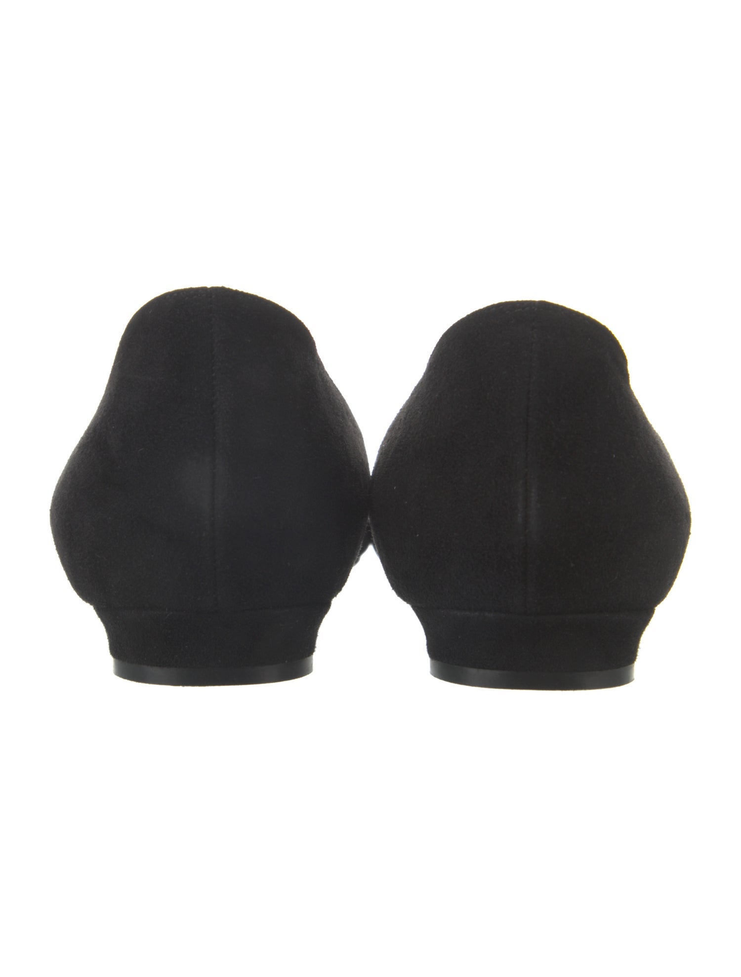 Manolo Blahnik Suede Crystal Embellishments Ballet Flats