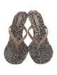 Manolo Blahnik Suede Animal Print Slides