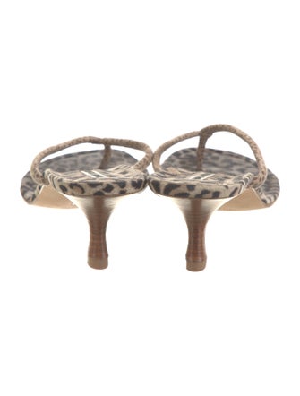 Manolo Blahnik Suede Animal Print Slides