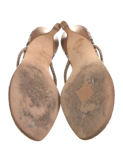 Manolo Blahnik Suede Animal Print Slides