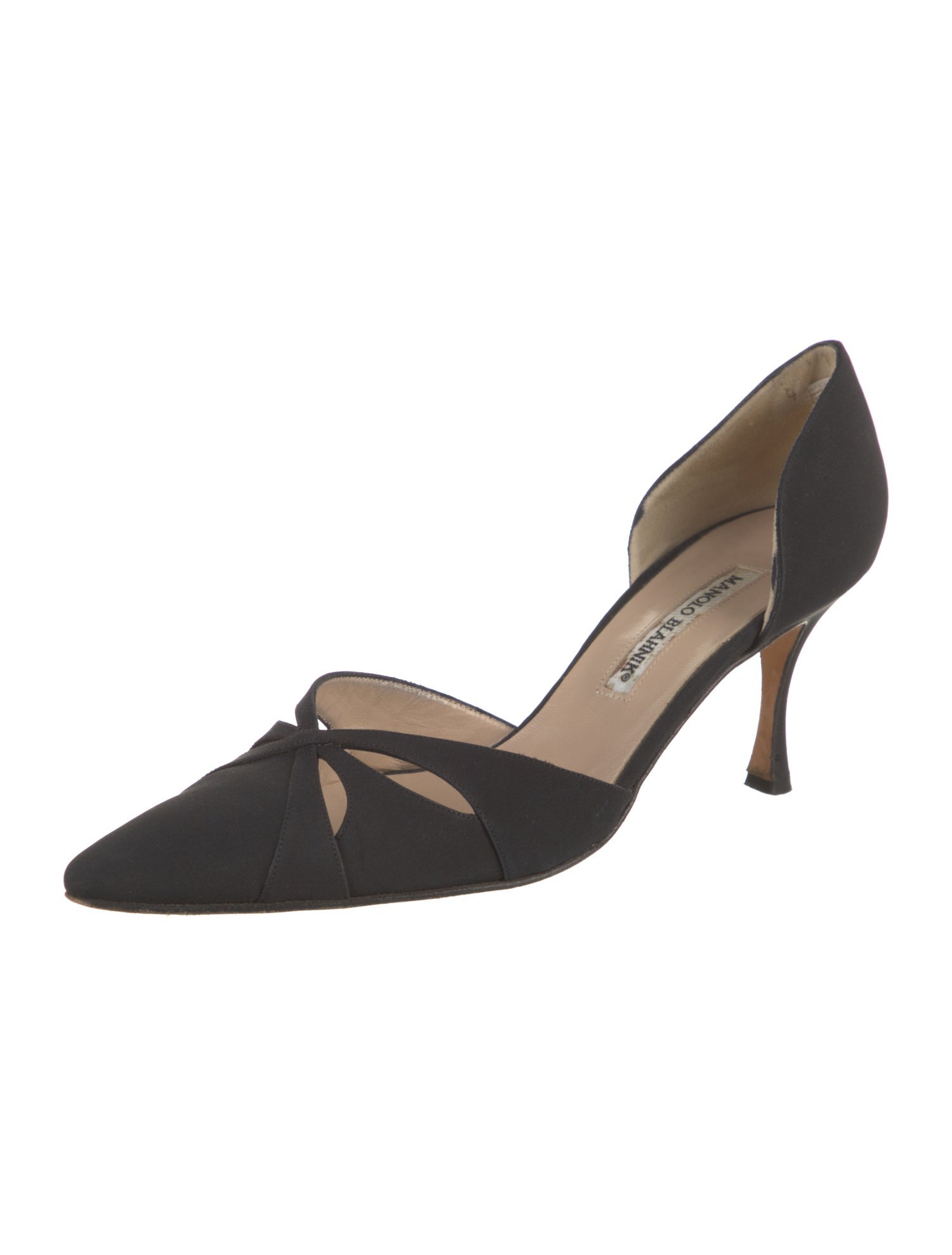 Manolo Blahnik Satin D'Orsay Pumps