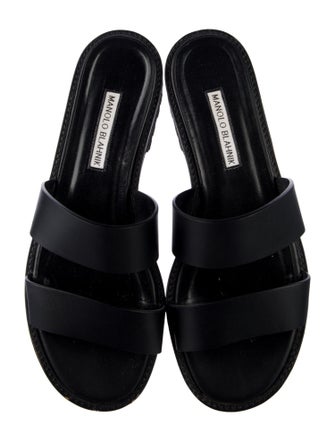 Manolo Blahnik Leather Slides