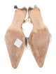 Manolo Blahnik Leather Crystal Embellishments Slingback Pumps