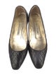 Manolo Blahnik Quilted Pattern Leather Ballet Flats