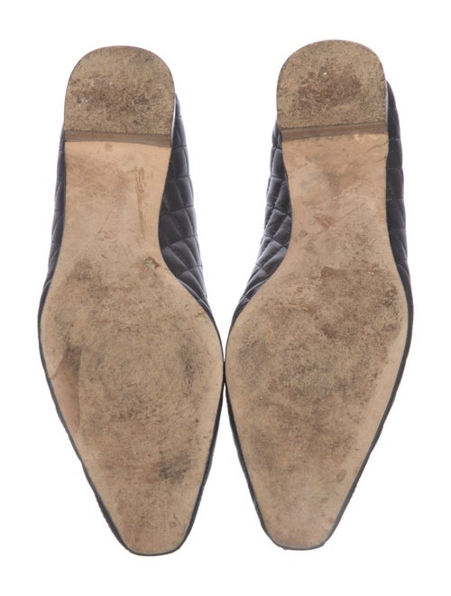 Manolo Blahnik Quilted Pattern Leather Ballet Flats