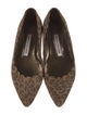 Manolo Blahnik Suede Animal Print Ballet Flats