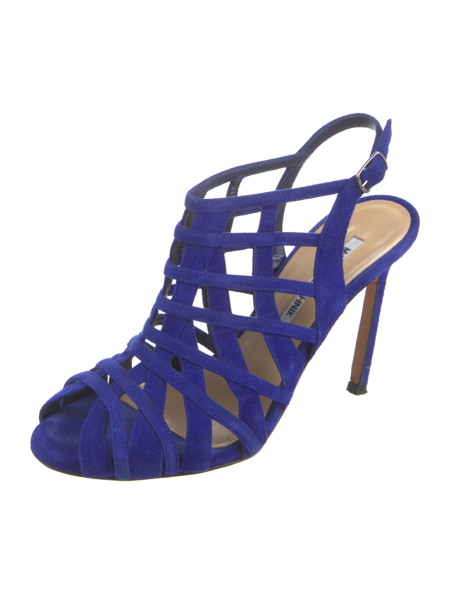 Manolo Blahnik Suede Slingback Sandals