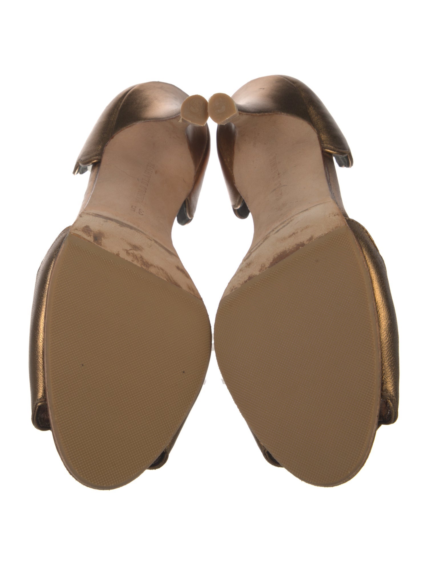 Manolo Blahnik Leather Scalloped Accent D'Orsay Pumps