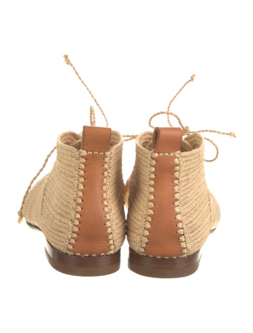 Manolo Blahnik Raffia Lace-Up Boots