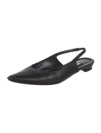 Manolo Blahnik Leather Slingback Flats