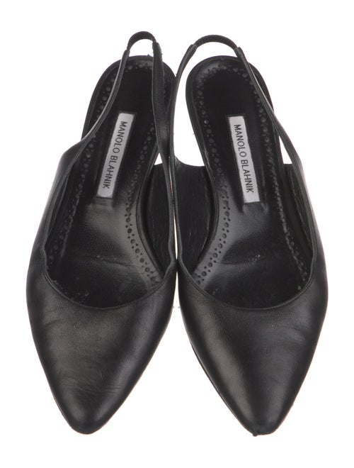 Manolo Blahnik Leather Slingback Flats