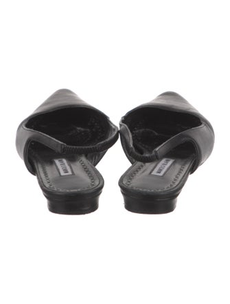 Manolo Blahnik Leather Slingback Flats