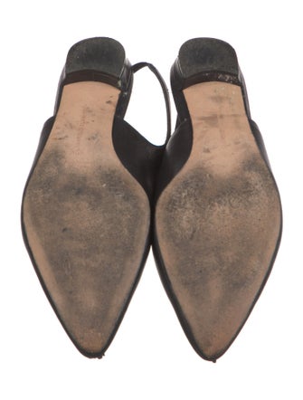 Manolo Blahnik Leather Slingback Flats