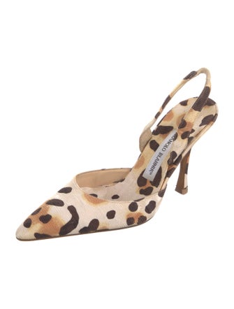 Manolo Blahnik Animal Print Slingback Pumps