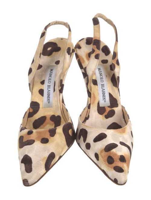 Manolo Blahnik Animal Print Slingback Pumps
