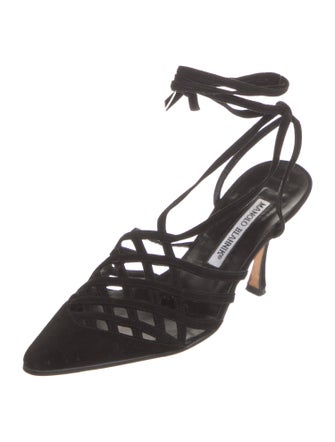 Manolo Blahnik Suede Slingback Pumps