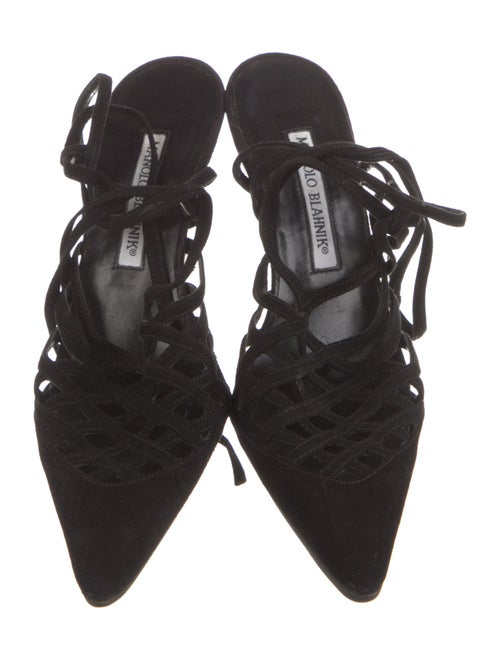 Manolo Blahnik Suede Slingback Pumps
