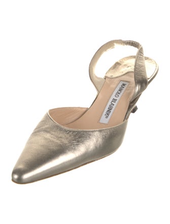 Manolo Blahnik Leather Slingback Pumps