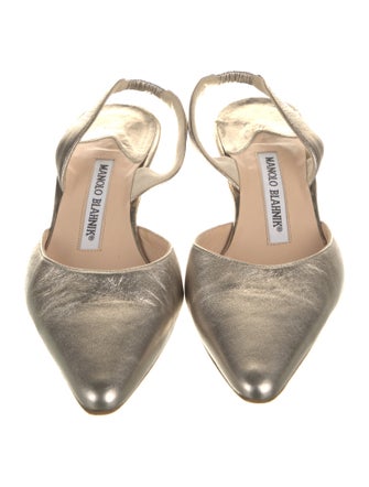 Manolo Blahnik Leather Slingback Pumps