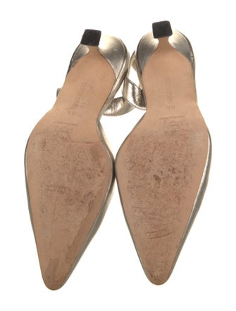 Manolo Blahnik Leather Slingback Pumps