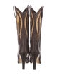 Manolo Blahnik Leather Printed Western Boots