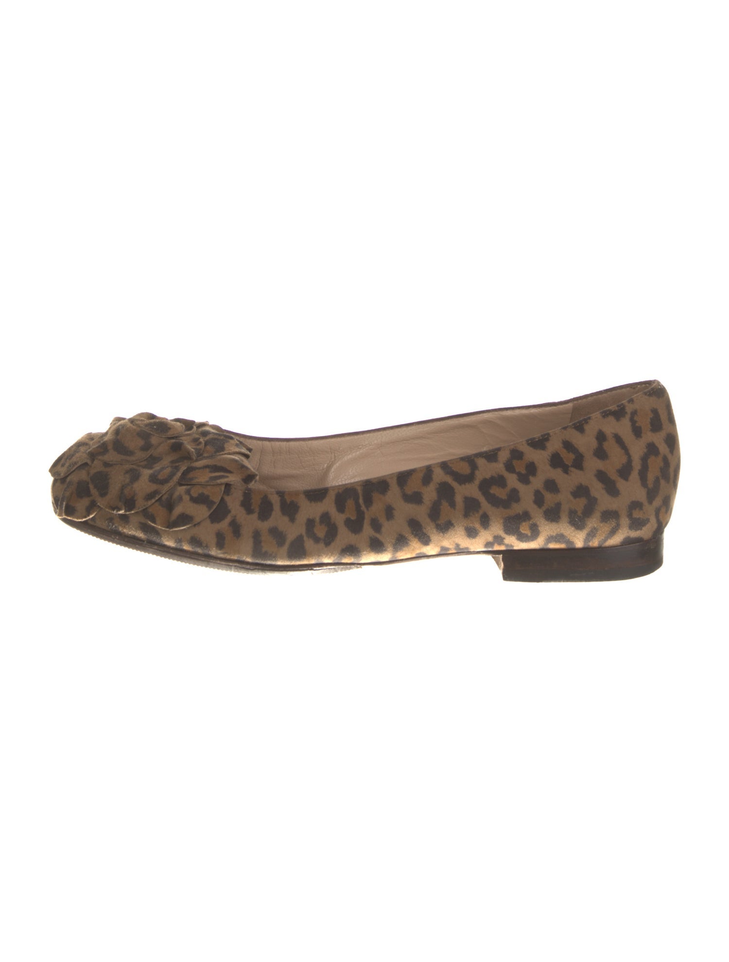 Manolo Blahnik Suede Animal Print Ballet Flats