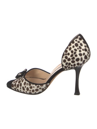 Manolo Blahnik Ponyhair Animal Print Sandals