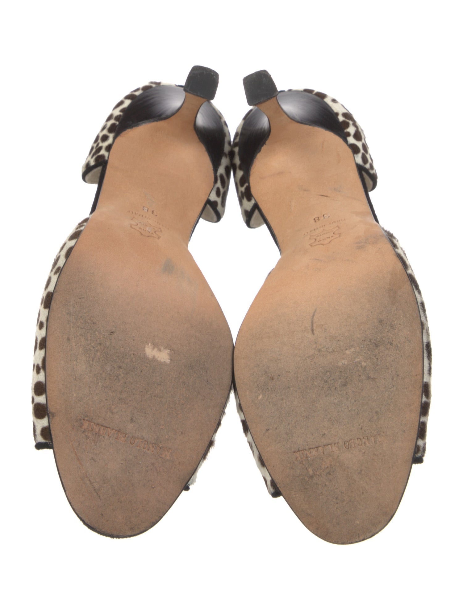 Manolo Blahnik Ponyhair Animal Print Sandals