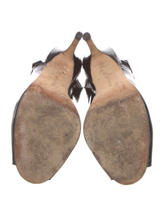 Manolo Blahnik Patent Leather Slingback Sandals