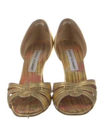 Manolo Blahnik Leather D'Orsay Pumps