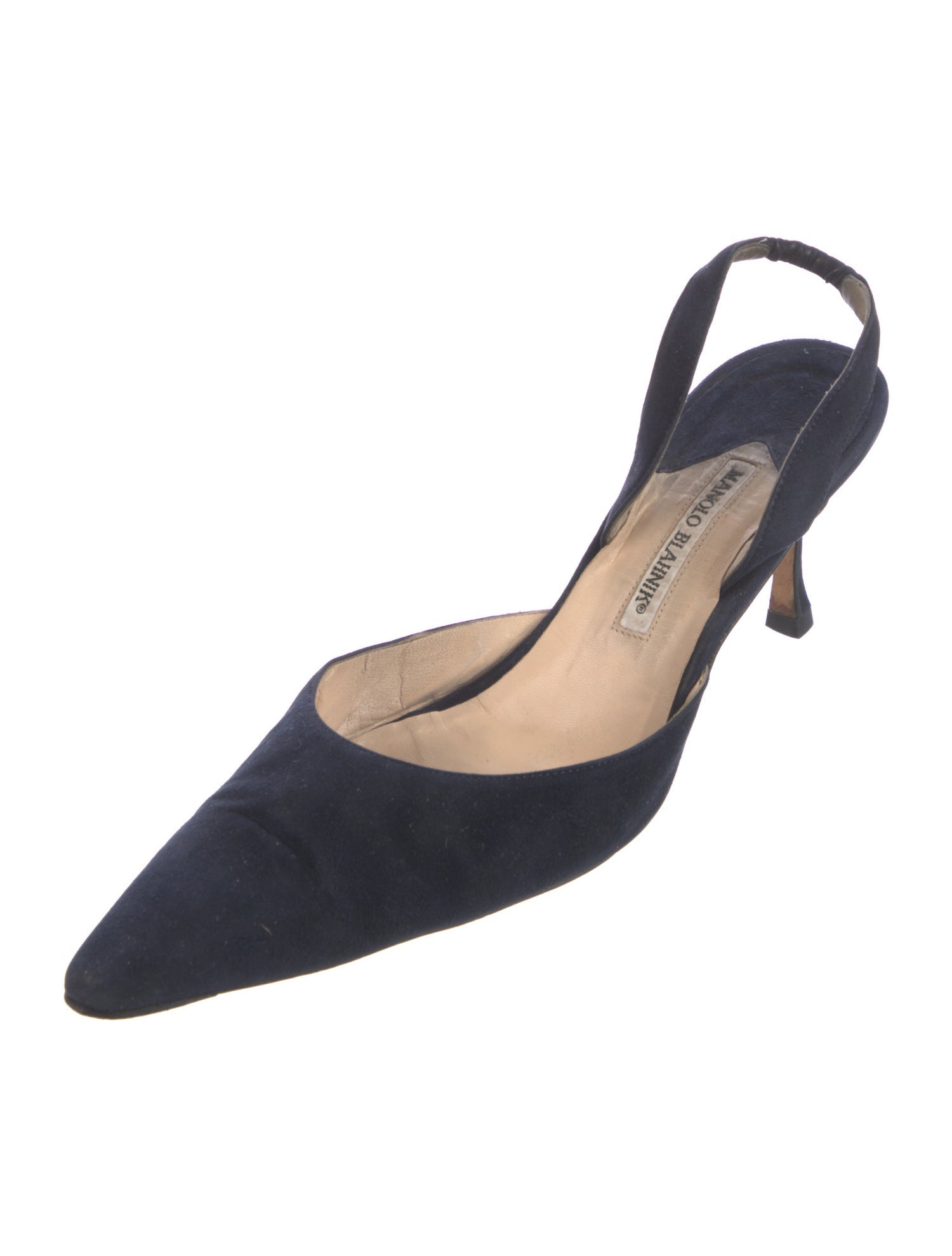 Manolo Blahnik Suede Slingback Pumps
