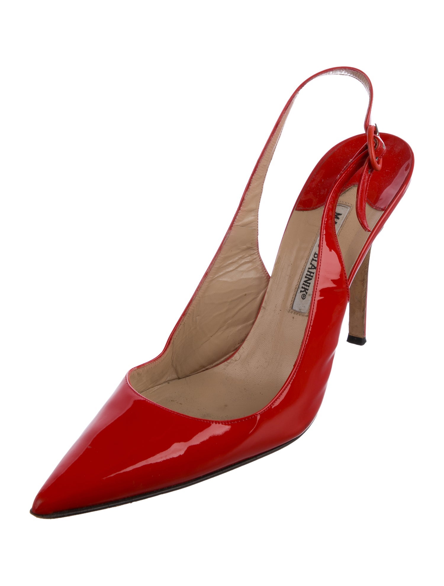 Manolo Blahnik Patent Leather Slingback Pumps