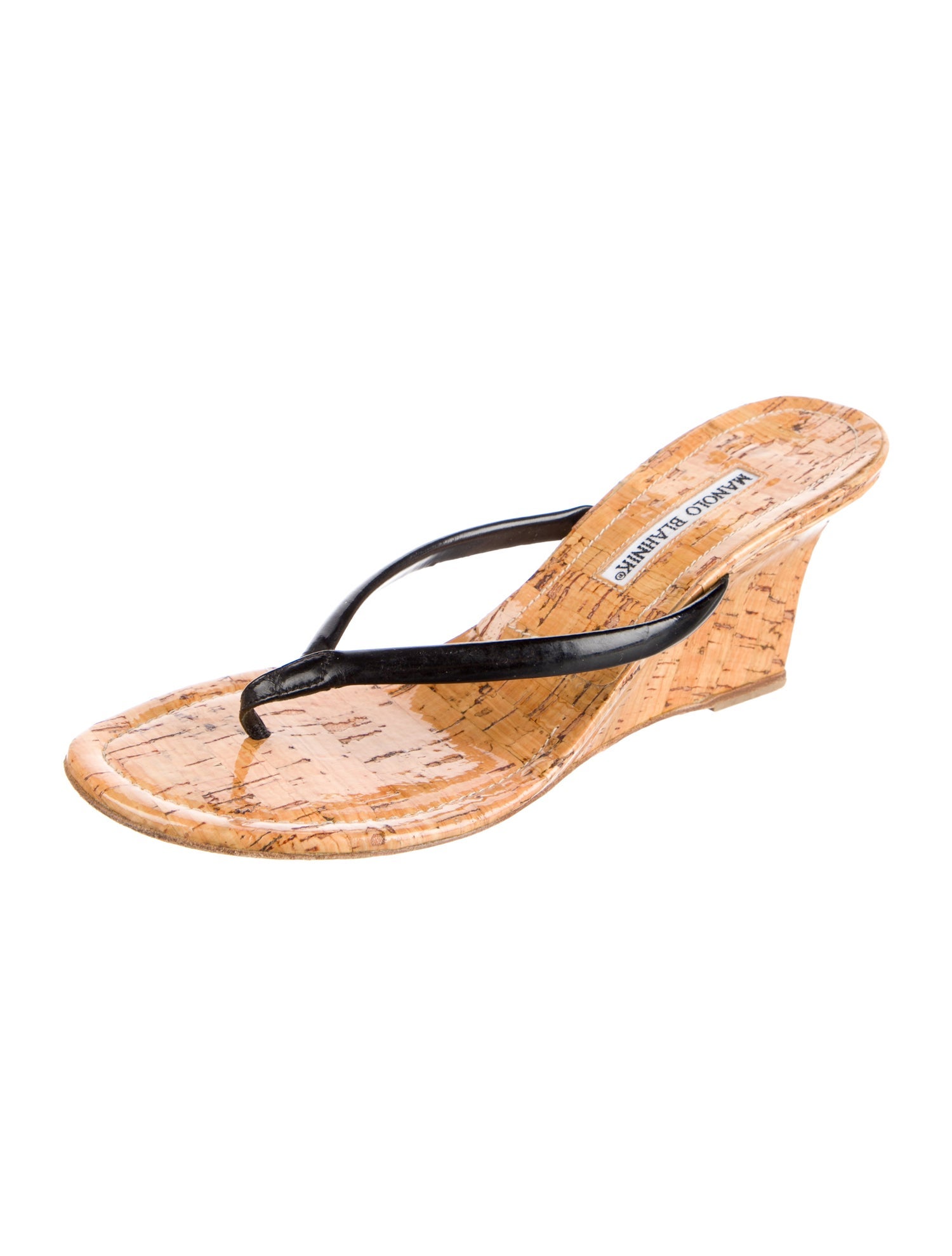 Manolo Blahnik Leather Slides