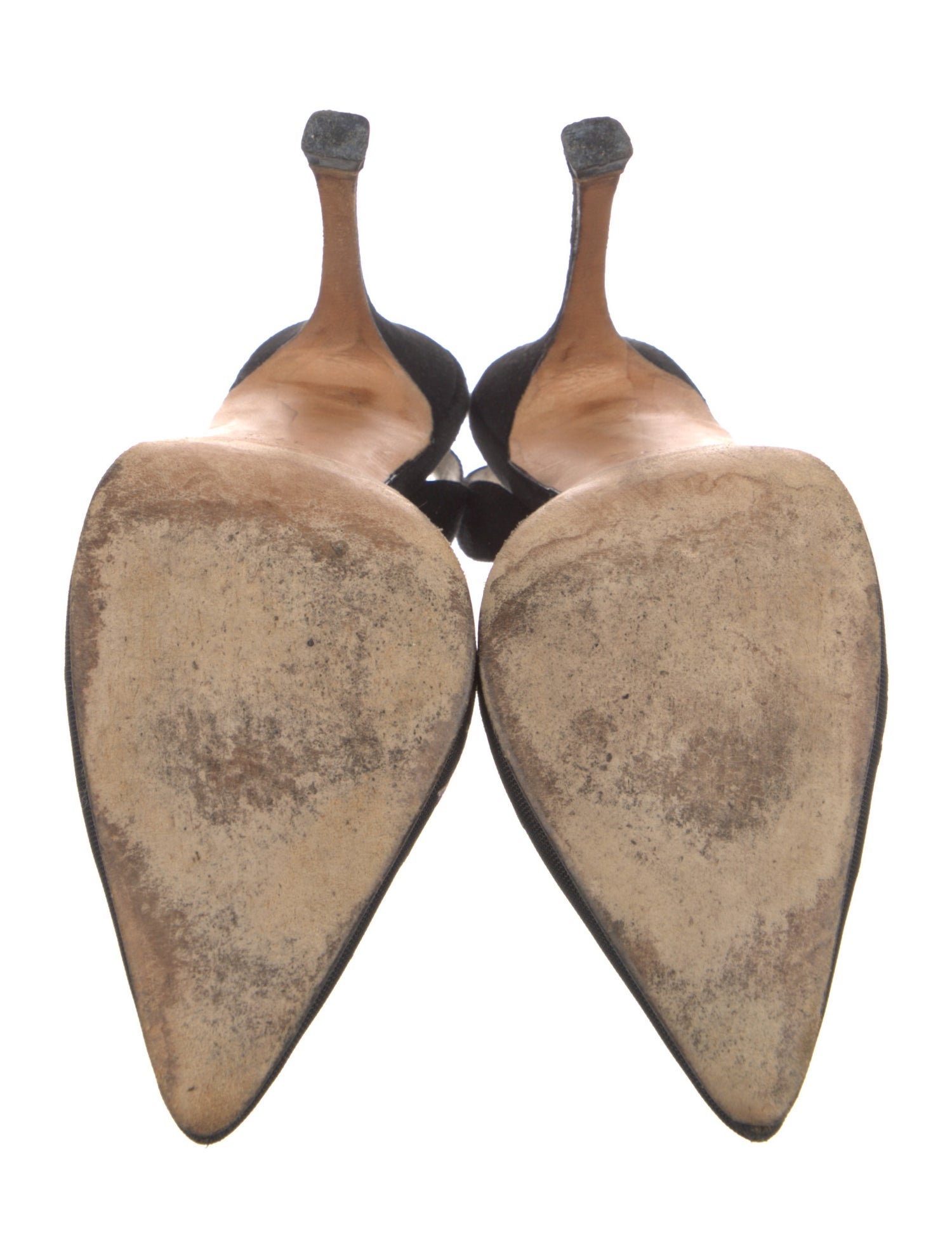 Manolo Blahnik Mesh Floral Print Slingback Pumps