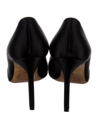 Manolo Blahnik Satin Crystal Embellishments Pumps