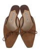 Manolo Blahnik Suede Bow Accents Mules