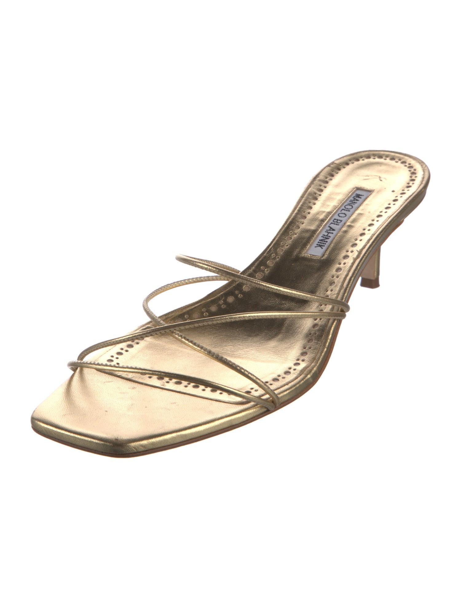 Manolo Blahnik Leather Slides