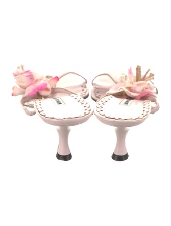 Manolo Blahnik Leather T-Strap Sandals