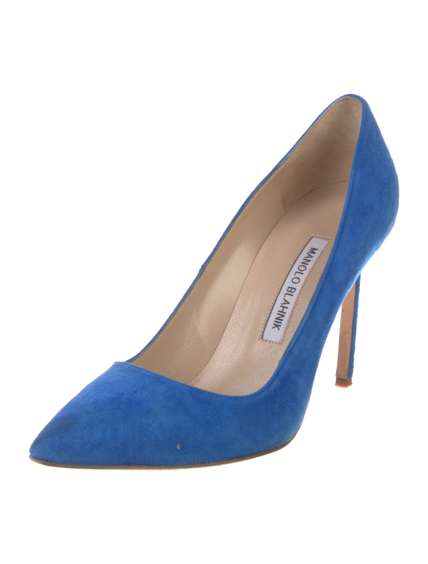 Manolo Blahnik Suede Leather Trim Embellishment Pumps