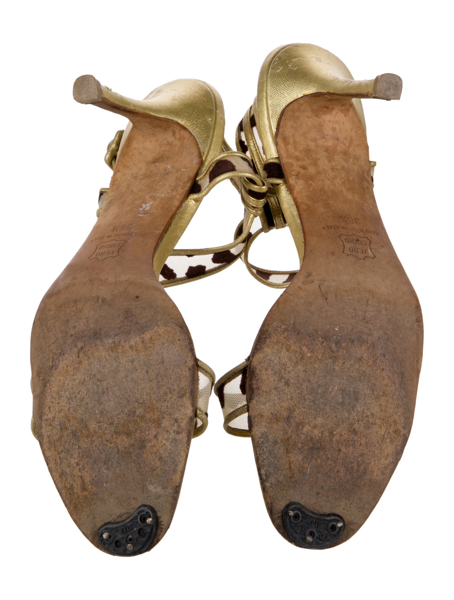 Manolo Blahnik Lace Colorblock Pattern Sandals