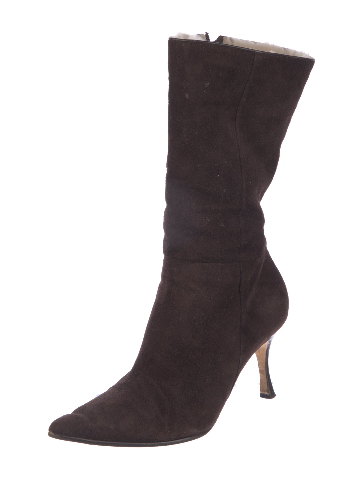 Manolo Blahnik Suede Sock Boots
