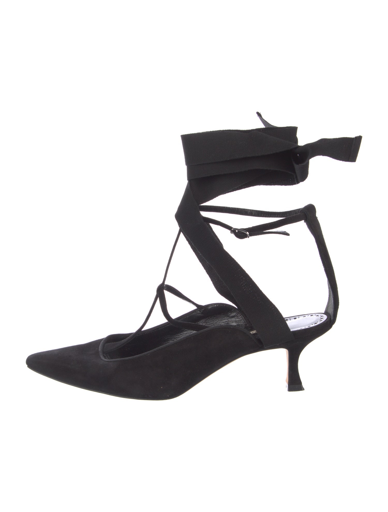 Manolo Blahnik Suede T-Strap Pumps