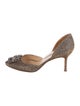 Manolo Blahnik Crystal Embellishments D'Orsay Pumps