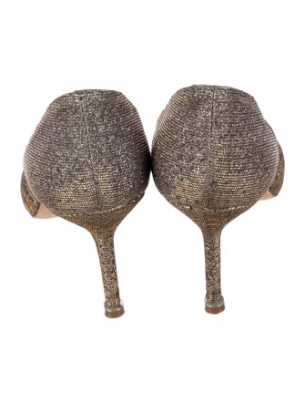 Manolo Blahnik Crystal Embellishments D'Orsay Pumps