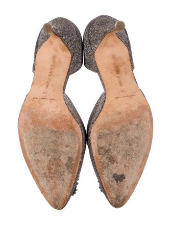 Manolo Blahnik Crystal Embellishments D'Orsay Pumps